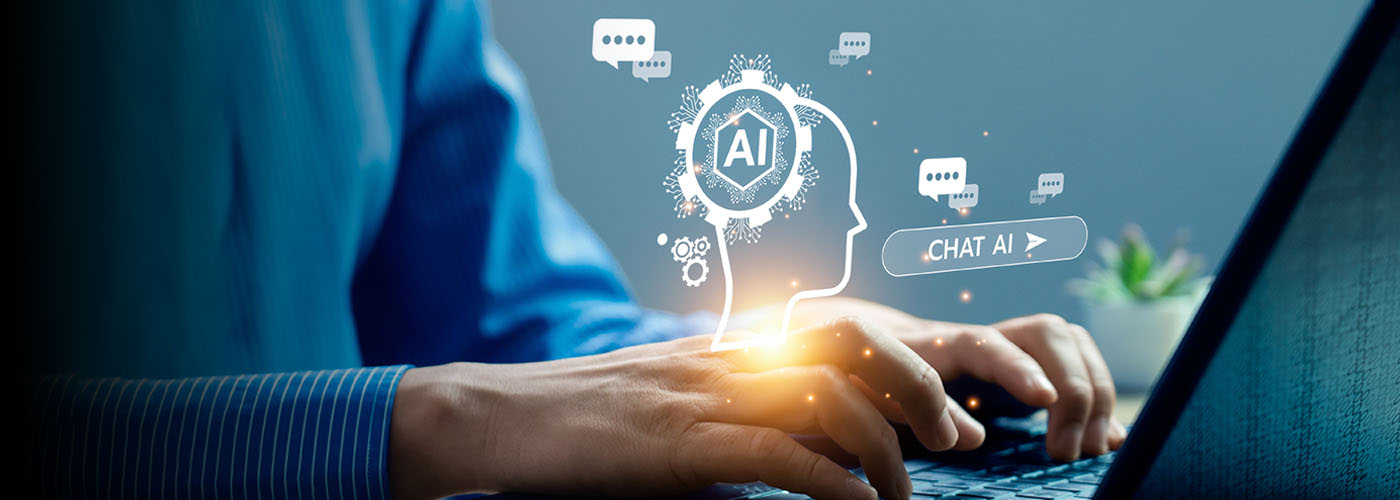 Person working with AI Chat