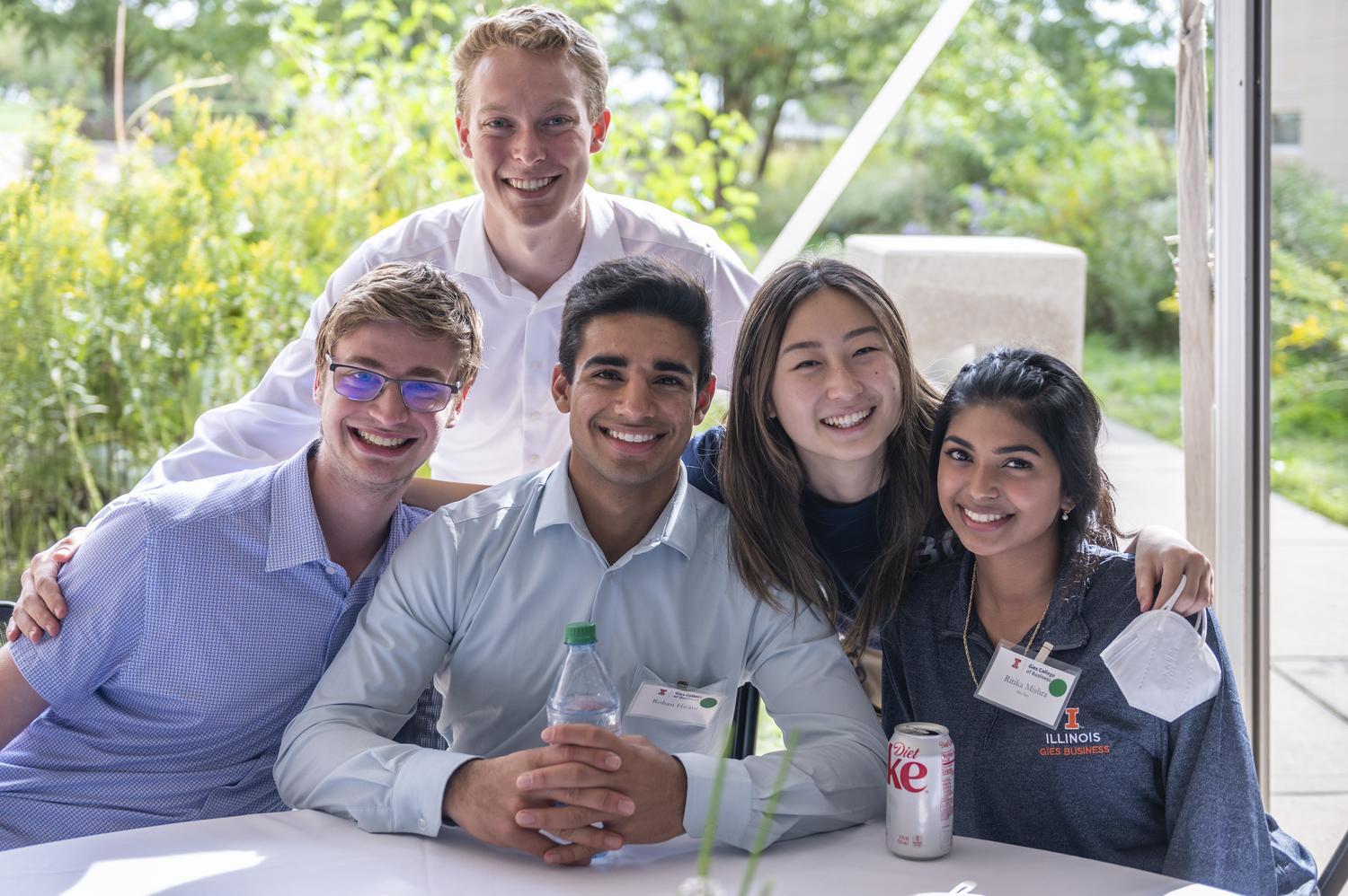 Group of Students Celebrating the IBC's 25th Anniversary looking directly at the camera
