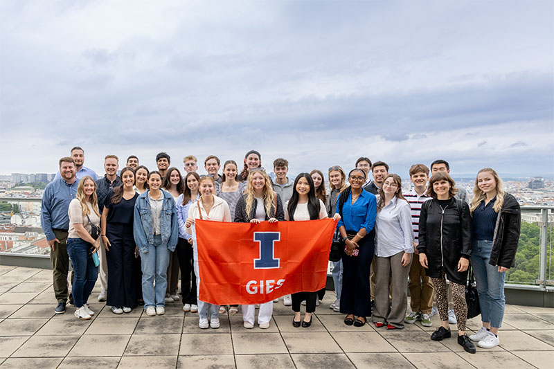 Gies students group photo while studying abroad