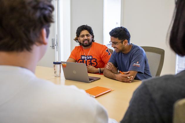 Gies Students Working on a Project