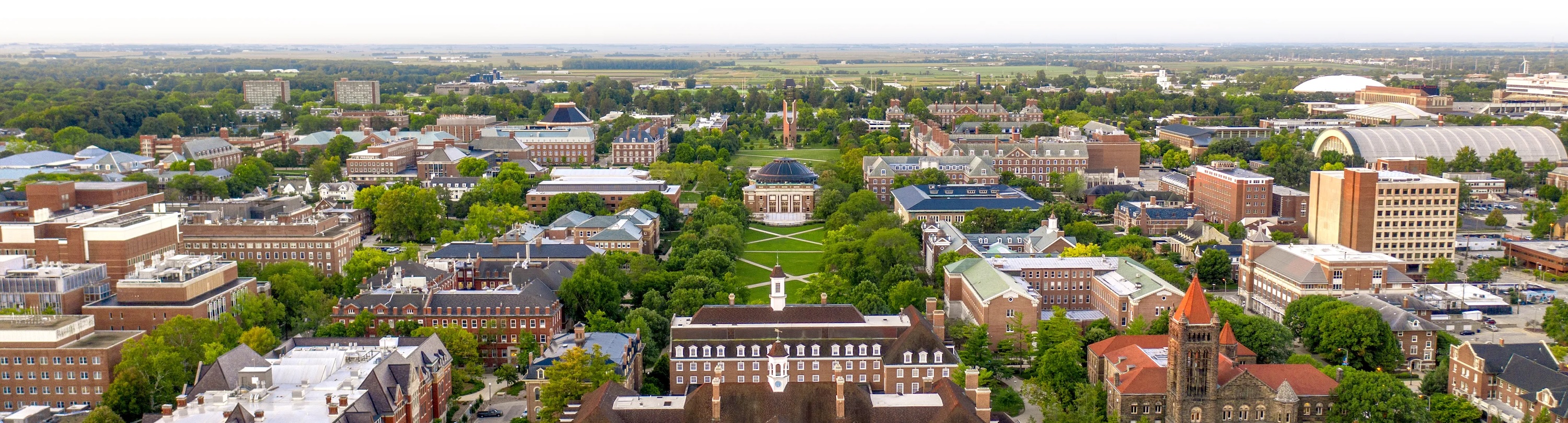 A birds eye view of the U of I campus.