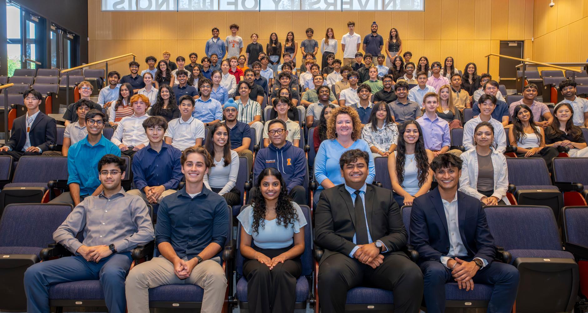 Disruption Lab students seated in auditorium