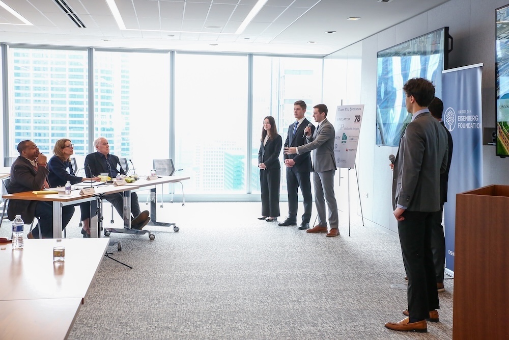 RREA Students Giving Presentation to Firm in Chicago