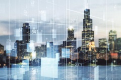 Chicago Crypto Ecosystem Blockchain on Chicago skyline